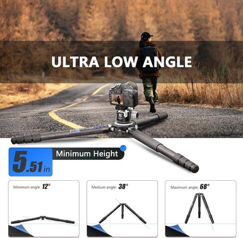 Used- WEYLLAN LX9 Heavy Duty Carbon Fiber Bowl Tripod Professional Camera Tripod, 10 Layers Carbon Fiber Tube, with 40mm Leg Tube for DSLR Camera Max Load 88lbs/40kg, Notice Not New in Saudi Arabia