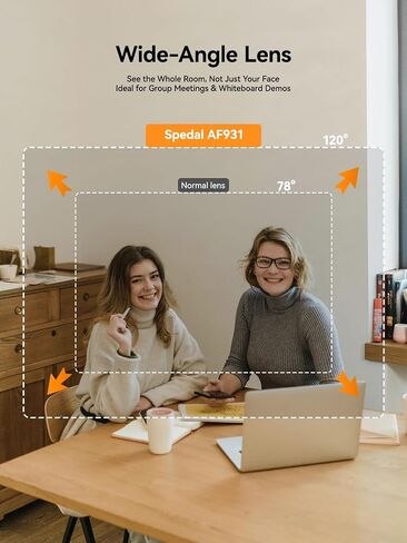 Spedal 4K Webcam with Tripod, Wide Angle 120° USB Webcam, Sony 1/2.8" Sensor, Dual Microphones, Remote Control, Auto Focus for Video Conferencing, Online Meetings, Streaming, Zoom & Teams | USB Webcam, 1/2.8", Dual Microphones, Auto Focus for Video Confer in Saudi Arabia