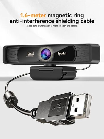 Spedal 4K Webcam with Tripod, Wide Angle 120° USB Webcam, Sony 1/2.8" Sensor, Dual Microphones, Remote Control, Auto Focus for Video Conferencing, Online Meetings, Streaming, Zoom & Teams | USB Webcam, 1/2.8", Dual Microphones, Auto Focus for Video Confer in Saudi Arabia