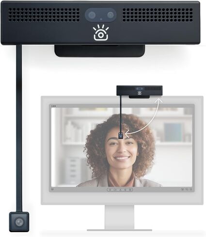 iContact Camera ProHello 4K Eye Contact Webcam, Windows Hello Login | Sign In at a Glance with Windows Hello, Works with Zoom and Teams, Noise-Cancelling Mics, Eye Level Cam in Saudi Arabia