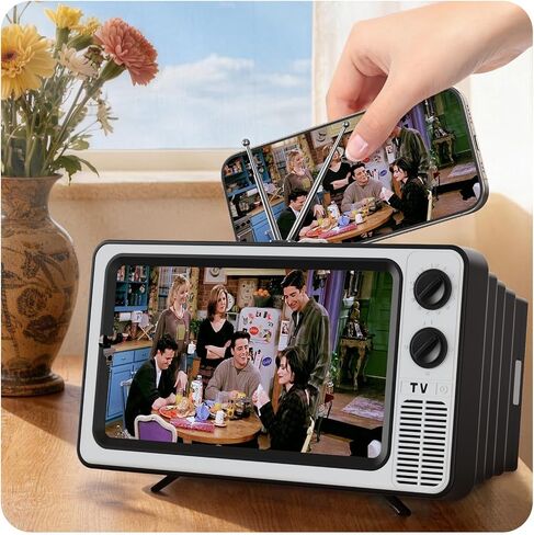 SEANCHEER Retro TV Cell Phone Screen Magnifier HD 3D | Portable Foldable Mobile Phone Magnifier for Movie & Game, Fit for All Smartphones - Gift for Women Mom Wife Men Dad Friends. in Saudi Arabia