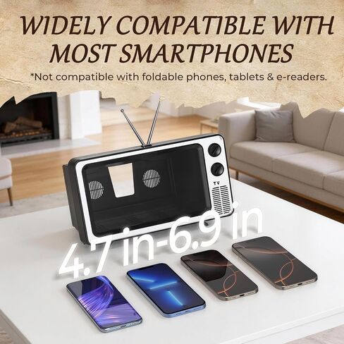 SEANCHEER Retro TV Cell Phone Screen Magnifier HD 3D | Portable Foldable Mobile Phone Magnifier for Movie & Game, Fit for All Smartphones - Gift for Women Mom Wife Men Dad Friends. in Saudi Arabia