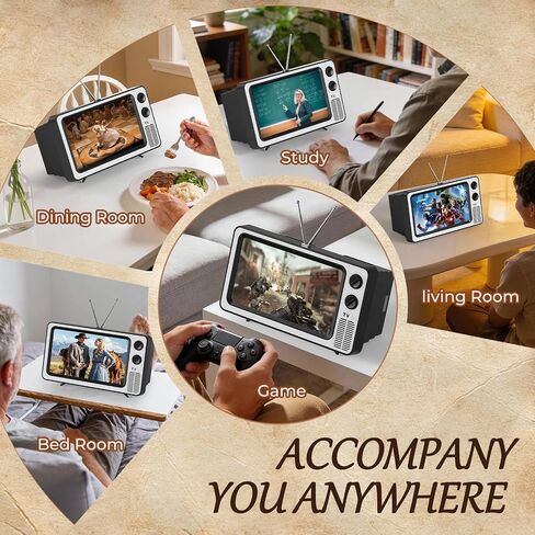 SEANCHEER Retro TV Cell Phone Screen Magnifier HD 3D | Portable Foldable Mobile Phone Magnifier for Movie & Game, Fit for All Smartphones - Gift for Women Mom Wife Men Dad Friends. in Saudi Arabia
