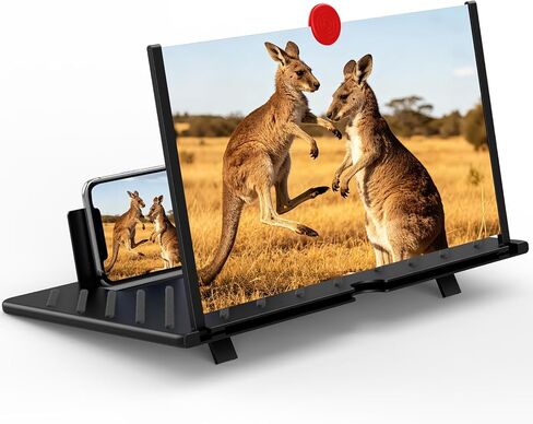 20"Screen Magnifier for Cell Phone,Mobile Phones 3D Magnifier,Screen Expanders for Movies, Videos, and Gaming, Foldable Phone Stand with Screen Amplifier,Birthday Gifts for Mother Father & Kids(Black) in Saudi Arabia