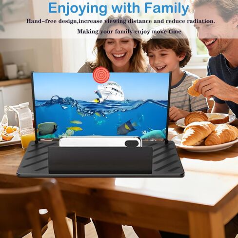 20"Screen Magnifier for Cell Phone,Mobile Phones 3D Magnifier,Screen Expanders for Movies, Videos, and Gaming, Foldable Phone Stand with Screen Amplifier,Birthday Gifts for Mother Father & Kids(Black) in Saudi Arabia