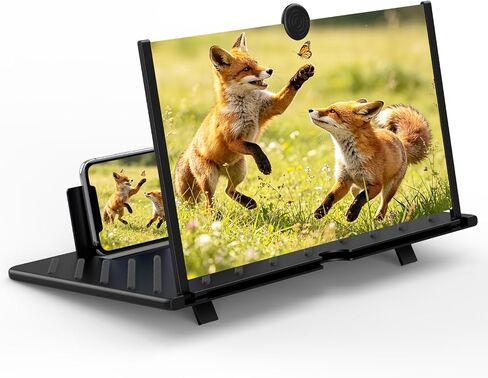 14" Screen Magnifier for Smartphone,3D HD Mobile Phone Magnifying Projector Screen Enlarger for Movies, Videos, and Gaming,Foldable Phone Stand with Screen Amplifier,Gifts for Mom Dad in Saudi Arabia