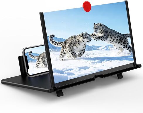 20" Screen Magnifier for Cell Phone,3D Magnifying Projector Screen Enlarger Expander for Movies, Videos, and Gaming,Foldable Phone Stand with Screen Amplifier, Compatible with All Smartphones in Kuwait
