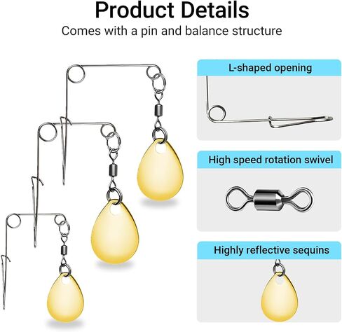 Spinnerbait Kit Gold Teardrop Blades with Smooth Spoon Lures Design | 50pcs Spinnerbait Kit, Gold Teardrop Spinner Blades with Colorado Rigs Smooth Spoons for Lure Making Replacement in Saudi Arabia