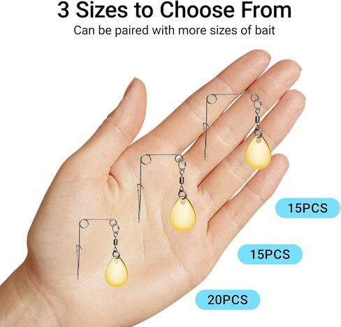 Spinnerbait Kit Gold Teardrop Blades with Smooth Spoon Lures Design | 50pcs Spinnerbait Kit, Gold Teardrop Spinner Blades with Colorado Rigs Smooth Spoons for Lure Making Replacement in Saudi Arabia