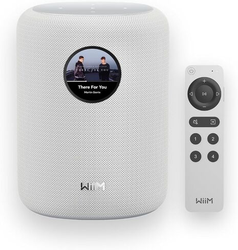WiiM Sound Smart Speaker with Hi-Res Audio, WiFi and Touchscreen, Black | 100W peak 2.1 stereo, 1.8" touch display, AI RoomFit, multi-room audio, stereo pairing, WiFi 6E, voice remote included. in Kuwait