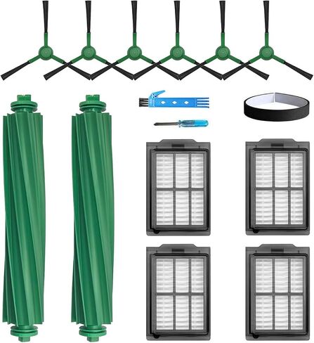 Replacement Parts for iRobot Roomba Plus 405 Combo & 505 Combo Robot Vacuum Cleaner Accessories Kit 22 Packs 2 Main Brushes, 4 Filters, 6 Side Brushes, 4 Mop Cloths, 6 Bags in Kuwait