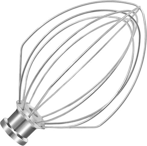 Stainless Steel Accessories for KitchenAid 4.5-5 Qt Tilt-Head Mixer | 6 Wire Whisk, Flat Beater and Dough Hook for 5 Quart Mixing Bowl, Fits KSM45, KSM150, Heavy Duty, Dishwasher Safe in Saudi Arabia