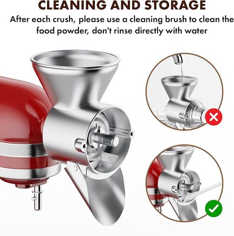 InnoMoon Metal Grain Mill Attachment for KitchenAid Stand Mixer | 9 Levels Flour Mill Grinder for Home, Grinds Dry & Low-Oil Grains, Corn, Buckwheat, Oats, Millet, Coffee Beans in Saudi Arabia