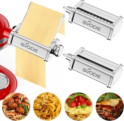 ملحق أسطوانة المعكرونة من GVODE لخلاط حامل KitchenAid، 8 إعدادات | 304 من الفولاذ المقاوم للصدأ، 8 إعدادات سمك قابلة للتعديل (0.4-2 مم)، تناسب جميع موديلات خلاطات حامل كيتشن إيد in Kuwait