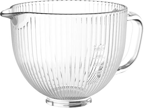 HOZODO Glass Mixer Bowl for KitchenAid 4.5 & 5-Qt Tilt-Head Stand Mixers | 5-Qt Mixing Bowl for Kitchen Aid with Measurement Markings and Handle in Saudi Arabia