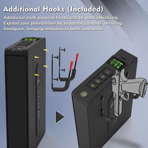 Artemis Biometric Handgun Safe, Auto-Sliding Quick Access Pistol Box, Black | 3-Way Unlock (Fingerprint/PIN/Key), Heavy Duty Carbon Steel Vault for Nightstand, Desk, Truck, Size: 9" x 2.6" x 12.6" in Saudi Arabia