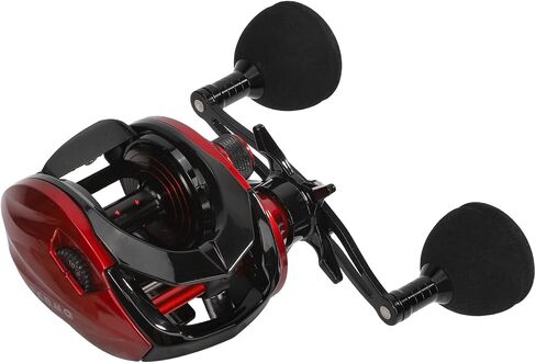 Baitcaster Reels 6.4:1 High-Speed Gear Ratio 33LB Max Drag 8+1 Bearings | Fishing Reel Aviation-Aluminium Spool Aluminum star-shaped trailer and handle arm Magnetic Brake System in Saudi Arabia