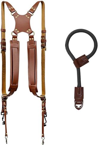 Camera Vest Belt Kit, Durable Double Shoulder Camera Strap 2 Sliding Locking Clip Ergonomic Design for Hiking Outdoors in Saudi Arabia