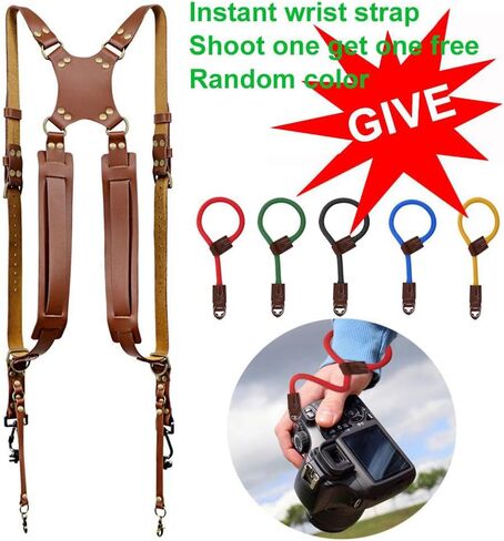 Camera Vest Belt Kit, Durable Double Shoulder Camera Strap 2 Sliding Locking Clip Ergonomic Design for Hiking Outdoors in Saudi Arabia
