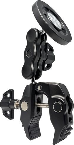 All-Metal Magnetic Phone Holder for MagSafe | Magnetic Phone Mount Super Clamp for SpinBike/Microphone Stand/Action Cameras/Guitar, Compatible with iPhone 17-13 Series in Saudi Arabia
