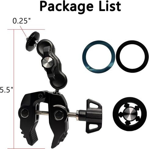 All-Metal Magnetic Phone Holder for MagSafe | Magnetic Phone Mount Super Clamp for SpinBike/Microphone Stand/Action Cameras/Guitar, Compatible with iPhone 17-13 Series in Saudi Arabia