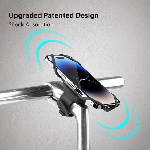 Bone Bike Tie Connect Kit 2, Quick Release Bike Phone Stem Mount | Shock-Absorbing & Scratch-Free Silicone, 360° Rotation, Detachable Phone Holder for Road & MTB Cycling, Fits 4.7"-7.2" Phones in Kuwait