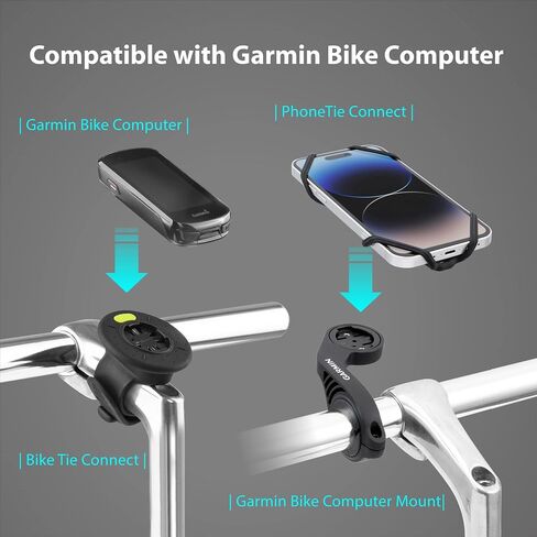 Bone Bike Tie Connect Kit 2, Quick Release Bike Phone Stem Mount | Shock-Absorbing & Scratch-Free Silicone, 360° Rotation, Detachable Phone Holder for Road & MTB Cycling, Fits 4.7"-7.2" Phones in Kuwait