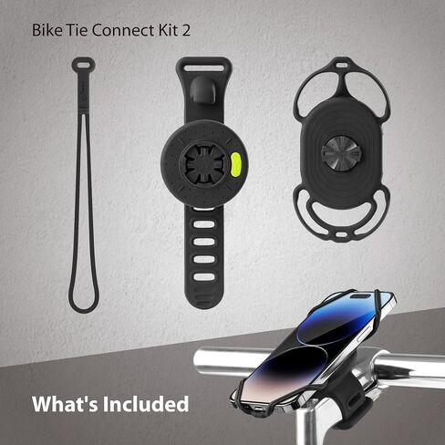Bone Bike Tie Connect Kit 2, Quick Release Bike Phone Stem Mount | Shock-Absorbing & Scratch-Free Silicone, 360° Rotation, Detachable Phone Holder for Road & MTB Cycling, Fits 4.7"-7.2" Phones in Kuwait