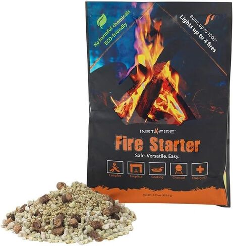 (30 Packs) Insta-Fire Fire Starter Emergency Fuel Eco-Friendly Granulated Bulk Excellent for Camping, Hiking, Fishing, and Other Outdoor Activities - As seen on Shark Tank! in Saudi Arabia