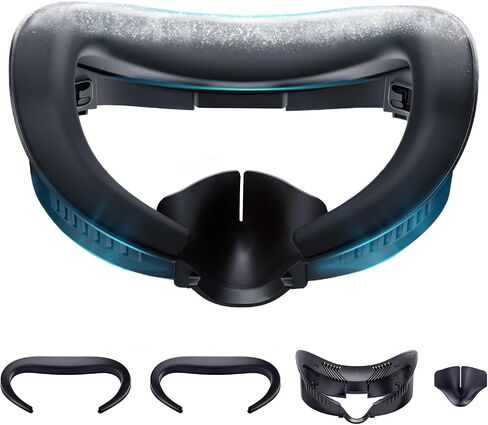 DESTEK Cooling Face Pad for Meta Quest 3, Not for 3S, Stops Overheating | Swaps PU leather for ice gel and breathable ice silk. Two replacements. Feels like cooling arm sleeves for your face. in Saudi Arabia