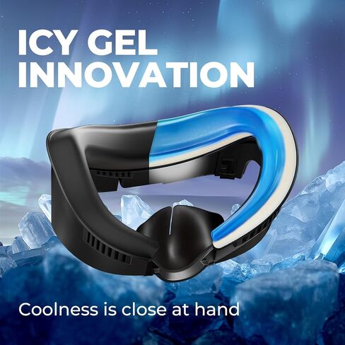 DESTEK Cooling Face Pad for Meta Quest 3, Not for 3S, Stops Overheating | Swaps PU leather for ice gel and breathable ice silk. Two replacements. Feels like cooling arm sleeves for your face. in Saudi Arabia