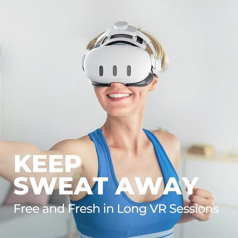 DESTEK Cooling Face Pad for Meta Quest 3, Not for 3S, Stops Overheating | Swaps PU leather for ice gel and breathable ice silk. Two replacements. Feels like cooling arm sleeves for your face. in Saudi Arabia