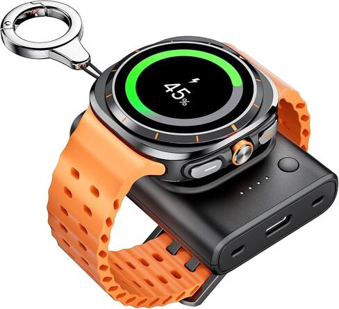 Portable Charger for Galaxy Watch 8 / Ultra / 7, Not for Watch9 / Ultra2 | 1800mAh Watch Charger for Samsung Galaxy Watch 8 Classic/FE/6/6 Classic/5/5 Pro/4/4 Classic/3/Active 2, with Keychain in Saudi Arabia