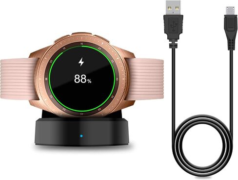 Samsung Galaxy Watch 42mm/46mm Charging Dock for SM-R800 R810 R815, Black | Only for SM-R800/R810/R815 Watch 42/46mm. Not for Watch3-7, Active1/2. Upgraded stable dock, safe charging in Saudi Arabia