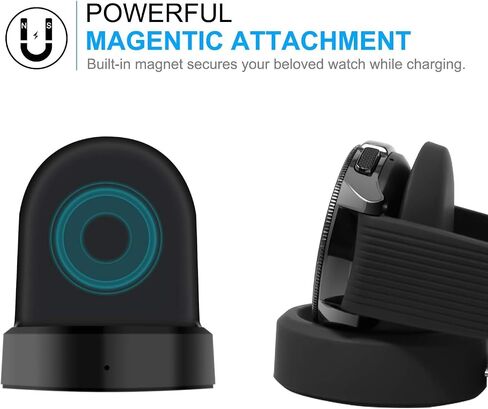 Samsung Galaxy Watch 42mm/46mm Charging Dock for SM-R800 R810 R815, Black | Only for SM-R800/R810/R815 Watch 42/46mm. Not for Watch3-7, Active1/2. Upgraded stable dock, safe charging in Saudi Arabia