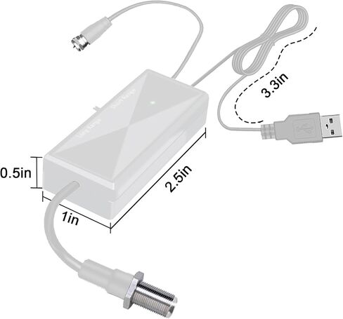 TV Antenna Amplifier, Antenna Signal Booster, 25dB High Gain Powerful Digital Antennas Booster, Adjustable Reception Range, Suit for All TV Antennas in Saudi Arabia