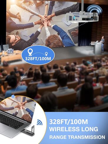 AIMIBO Wireless HDMI Transmitter and Receiver, 2026 Upgraded, 4K/1080P, 5.8G/2.4G, Up to 8TXs, 328FT, Plug and Play, Wirelessly Cast Video/Audio for Laptop, Camera, CCTV to HDTV, Projector in Saudi Arabia