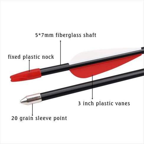 YLS Fiberglass Archery Arrows 30 inch Practice Arrows Perfect for Youth Beginner Target Practice and Outdoor Shooting Recurve Bows Compound Bow in Saudi Arabia