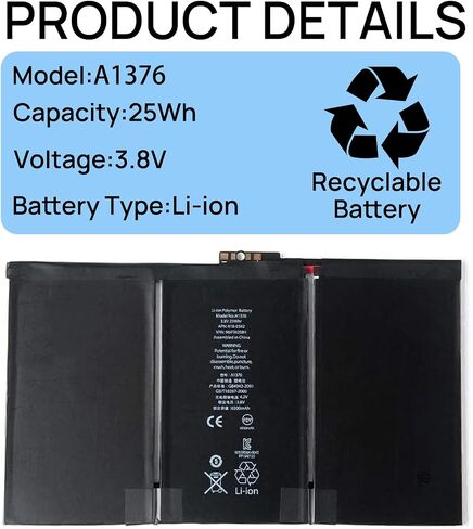 A1376 Battery Compatible with iPad 2 2nd Generation (Not for Air 2) A1396 A1397 A1395 Replacement Batteries 3.8V 25Wh with Tool Kit in Saudi Arabia