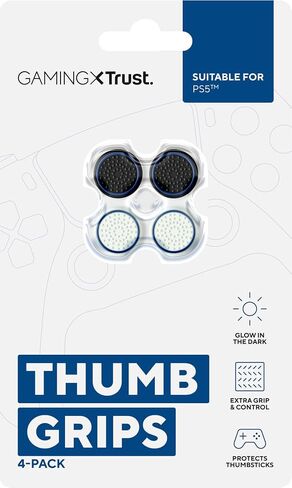 Trust Gaming GXT 266 PS5 Joystick Cap, PlayStation 5 Controller Stick Cap [4 Pack] Silicone Thumb Protection Case, Thump Grips for DualSense Controller – Black in Saudi Arabia