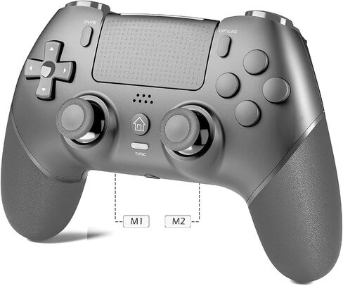 وحدة تحكم لاسلكية من CHEREEKI لجهاز PS4 مع عصا تحكم بتأثير Hall و2 أزرار ماكرو ومستشعر حركة واهتزاز وبطارية 1000 مللي أمبير في الساعة ولوحة لمس 3.5 مم ومقبس سماعة رأس أسود in Kuwait