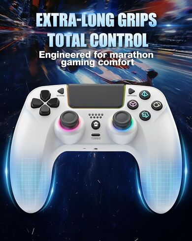 GUOC LED Wireless Controller for PS5 with Hall Effect Joystick and Trigger,4 Macron Boutton Extended Grip Controller Compatible with PS5 Pro/Slim, Dual Vibration, Remap/Turbo Function in Saudi Arabia