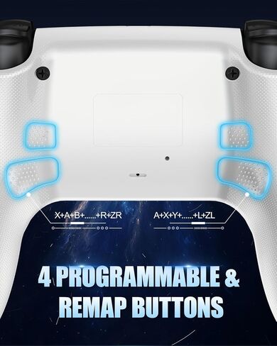 GUOC LED Wireless Controller for PS5 with Hall Effect Joystick and Trigger,4 Macron Boutton Extended Grip Controller Compatible with PS5 Pro/Slim, Dual Vibration, Remap/Turbo Function in Saudi Arabia