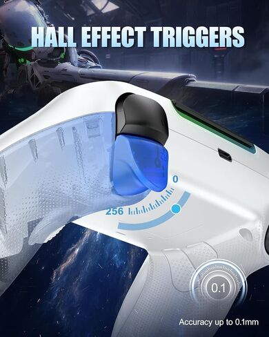 GUOC LED Wireless Controller for PS5 with Hall Effect Joystick and Trigger,4 Macron Boutton Extended Grip Controller Compatible with PS5 Pro/Slim, Dual Vibration, Remap/Turbo Function in Saudi Arabia