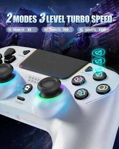 GUOC LED Wireless Controller for PS5 with Hall Effect Joystick and Trigger,4 Macron Boutton Extended Grip Controller Compatible with PS5 Pro/Slim, Dual Vibration, Remap/Turbo Function in Saudi Arabia