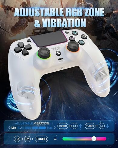 GUOC LED Wireless Controller for PS5 with Hall Effect Joystick and Trigger,4 Macron Boutton Extended Grip Controller Compatible with PS5 Pro/Slim, Dual Vibration, Remap/Turbo Function in Saudi Arabia