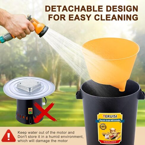 60L Grain Mill Grinder, 15.8 Gallons Electric Grain Mill Corn Grinder, 1500W Dust-Free Dry Cereals Grinders with Detachable Hopper & 6 Size Sieves for Farm Wheat Spice Rice Feed Flour,110V in Saudi Arabia