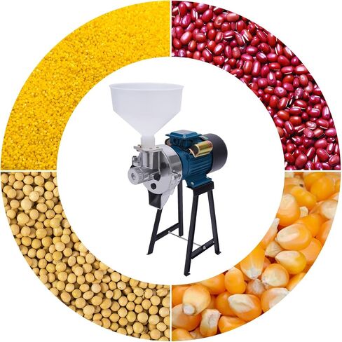 Electric Grain Mill, 110V 2200W 2in1 Dry Wet Mill Grinder with Funnel Coarseness Adjustable Commercial Corn Grinder Machine for Cereals Corn Grain Wheat 88.18 lbs/hour in Saudi Arabia