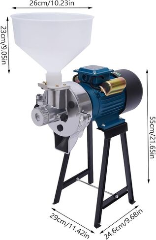 Electric Grain Mill, 110V 2200W 2in1 Dry Wet Mill Grinder with Funnel Coarseness Adjustable Commercial Corn Grinder Machine for Cereals Corn Grain Wheat 88.18 lbs/hour in Saudi Arabia