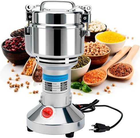 Electric Grain Mill Grinder,High Speed Electric Stainless Steel Spice Grinders,Pulverizer Powder Machine for Dry Grains Coffee Rice Spice Herbs Corn Pepper (550g) in Saudi Arabia